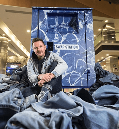 recyling swap station in Canary Wharf