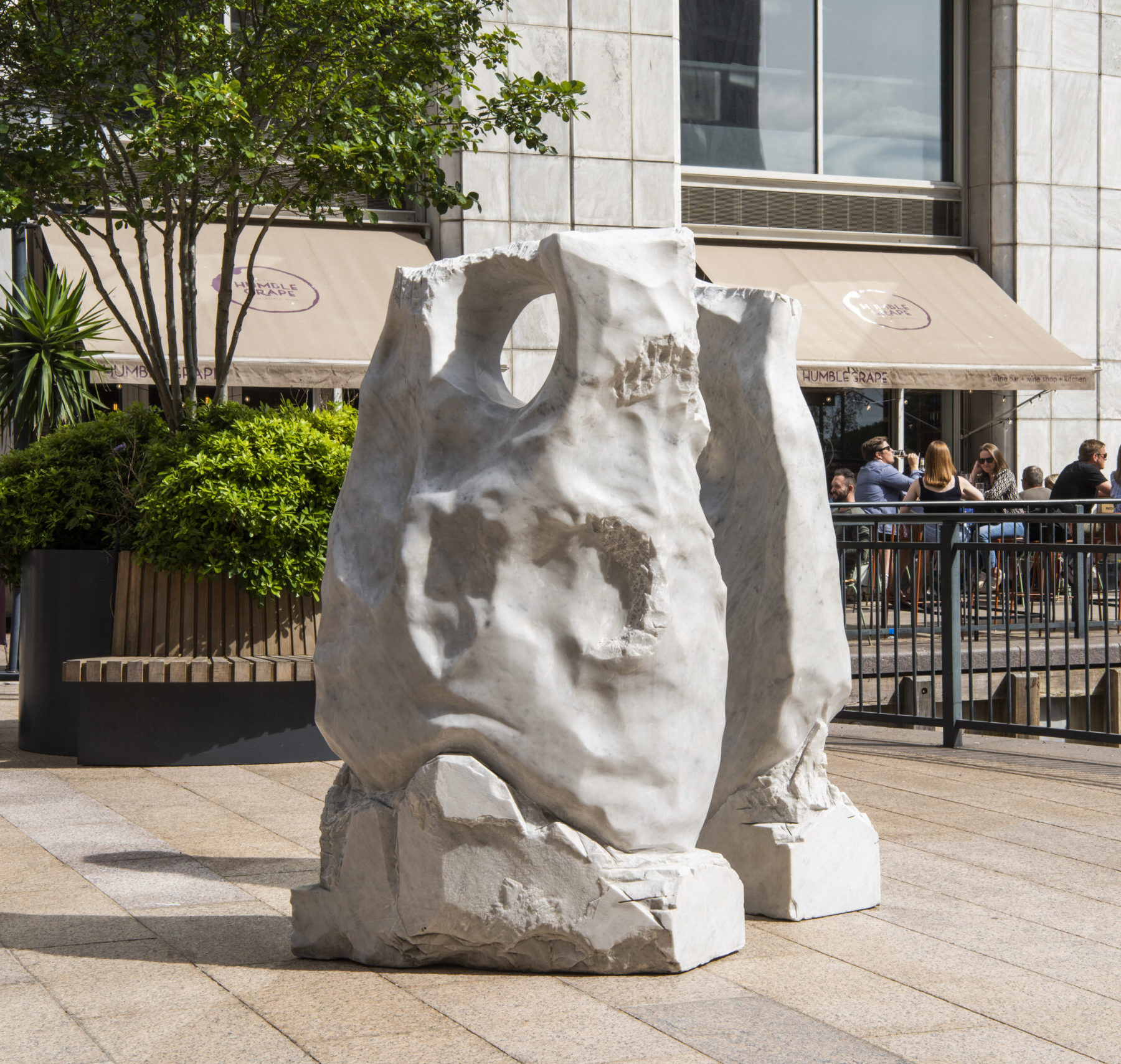 Canary Wharf Welcomes Miss: A Luminous Marble Sculpture by Emma Louise Moore