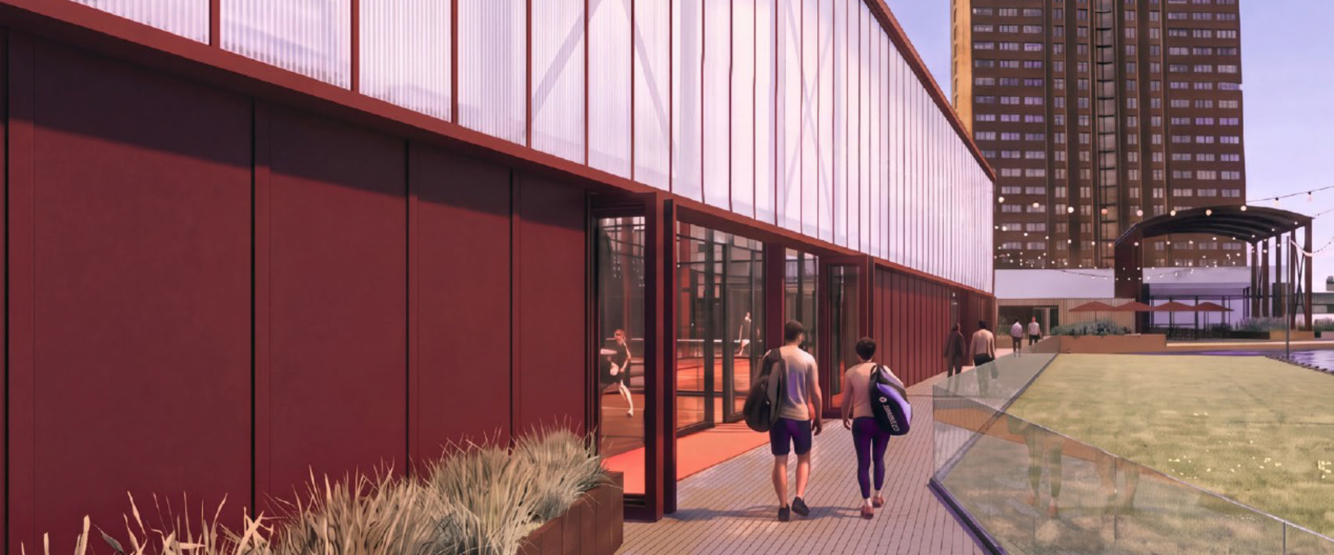 Temporary Padel Facility, Wood Wharf